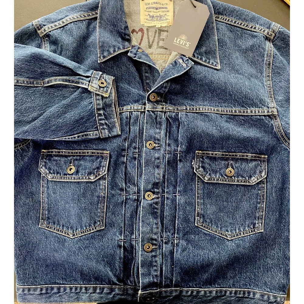 Levis Made & Crafted Denim Jacket Love Letter Type 11 Retro 80s E Oversized Sz S - Picture 5 of 7